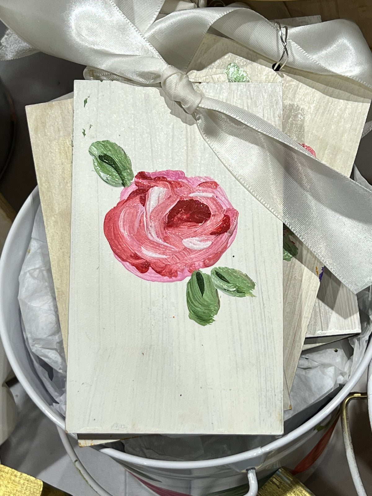 3x6 Rectangle Rose Ornament