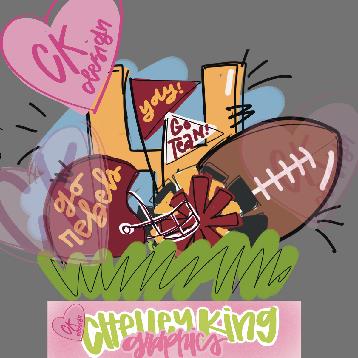 Hand drawn maroon and gold football cheer Rebels word art instant digital download PNG for dtg and more