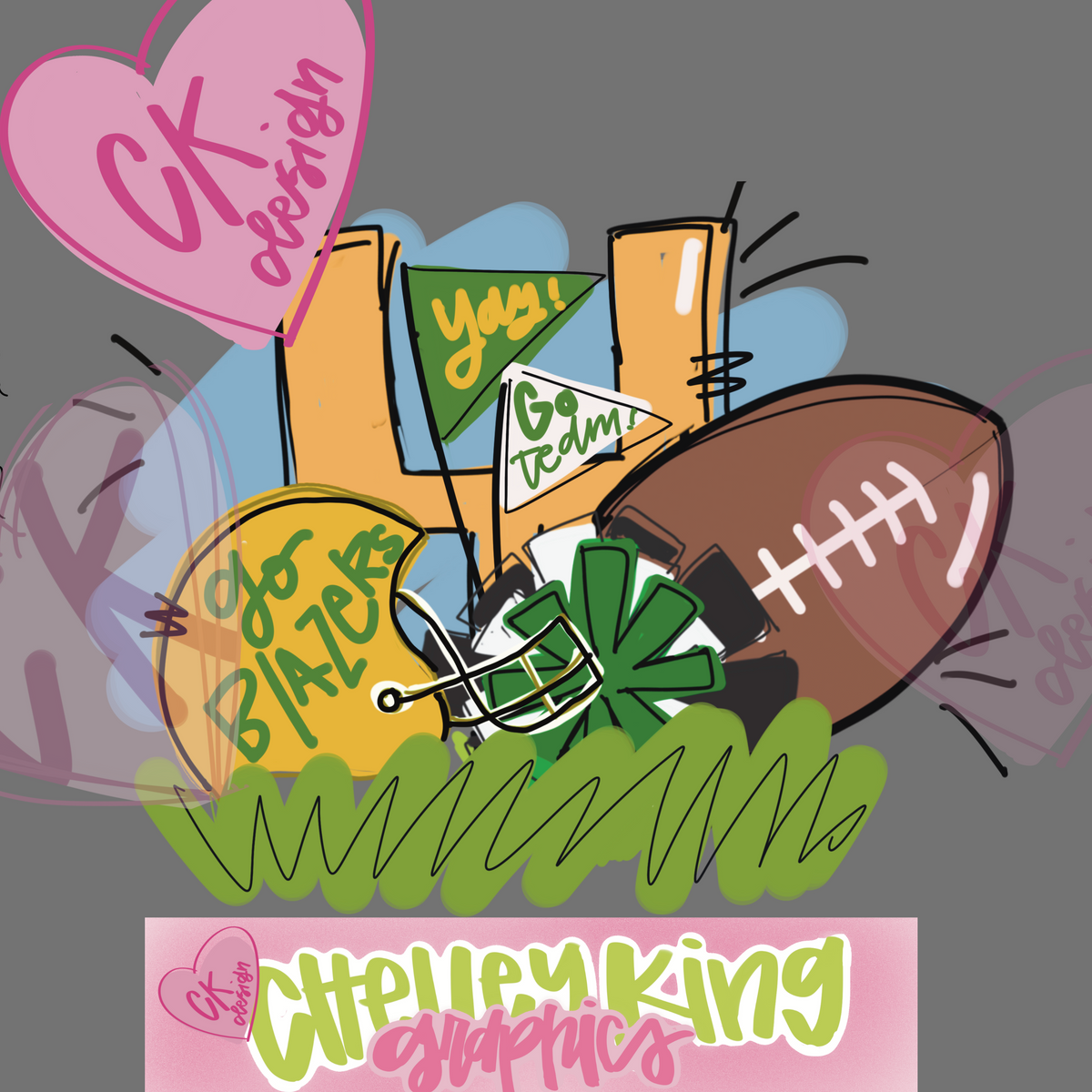 Hand lettered green and yellow football cheer Blazers word art instant digital download PNG

instant digital download cute bright clipart sublimation design file boutique

PNG's are 300dpi and are sent as finished files and are not for editing.

Would you like this custom to your state or team?&nbsp; Please reach out to me at chelley@chelleyking.com!&nbsp; I would love to do one for you!:)