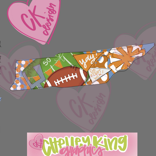 Adorable state of Tennessee team spirit football orange and white PNG.&nbsp; Show your love of the game with this hand drawn design full of color and all things ball!