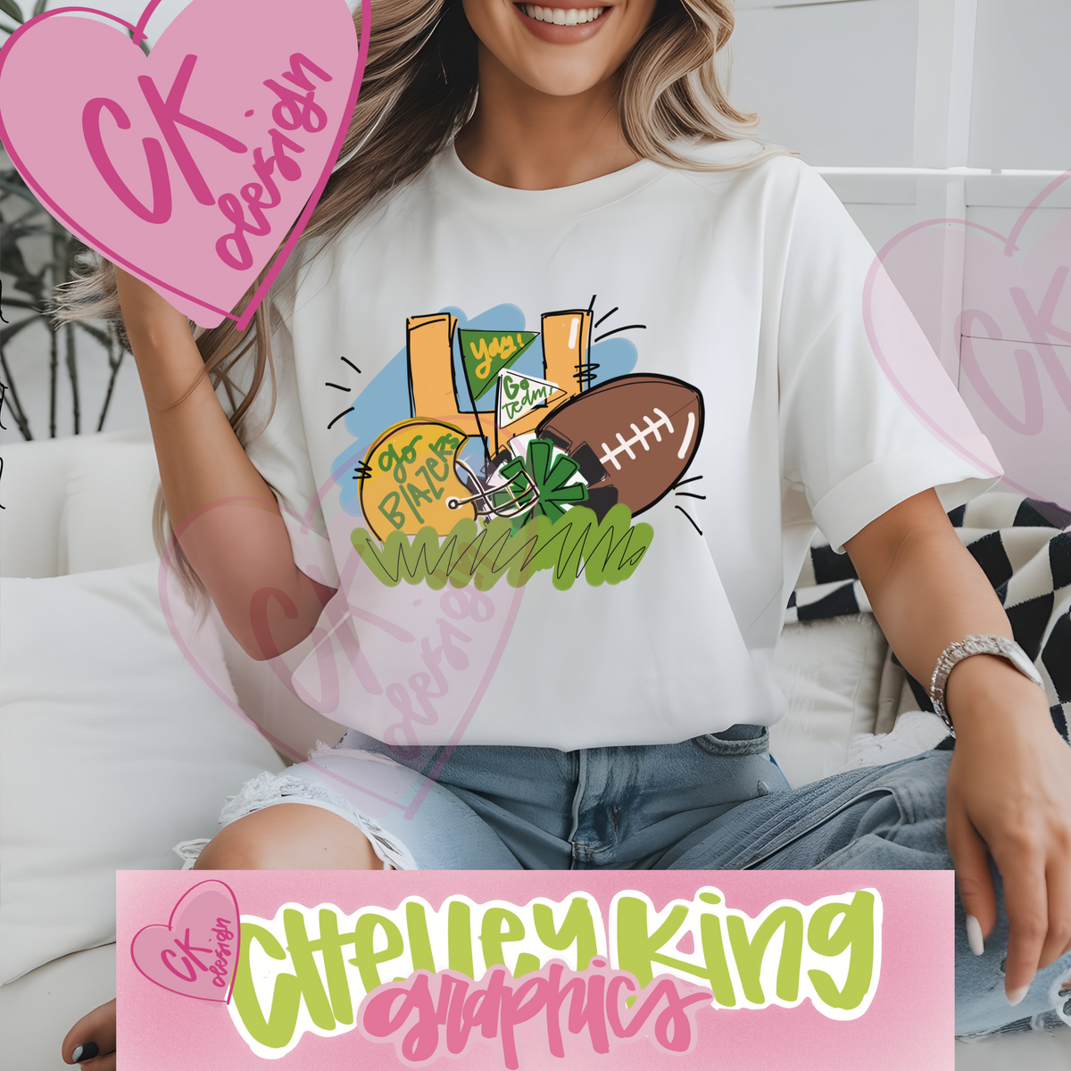 Adorable state, team or any name, hand drawn and lettered, with your choice of hand lettering and colors.&nbsp; In our customized box, please put your state, your city or team, and colors you would like.&nbsp; If possible, please put the hex codes of each color.&nbsp; Choose your size.&nbsp; &nbsp;Need help or bulk?&nbsp; Need just the dtf prints? Please email me at chelley@chelleyking.com

Please state your color tshirt in the comments box with your other specifications.&nbsp; Gildan heavy cotton tshirt