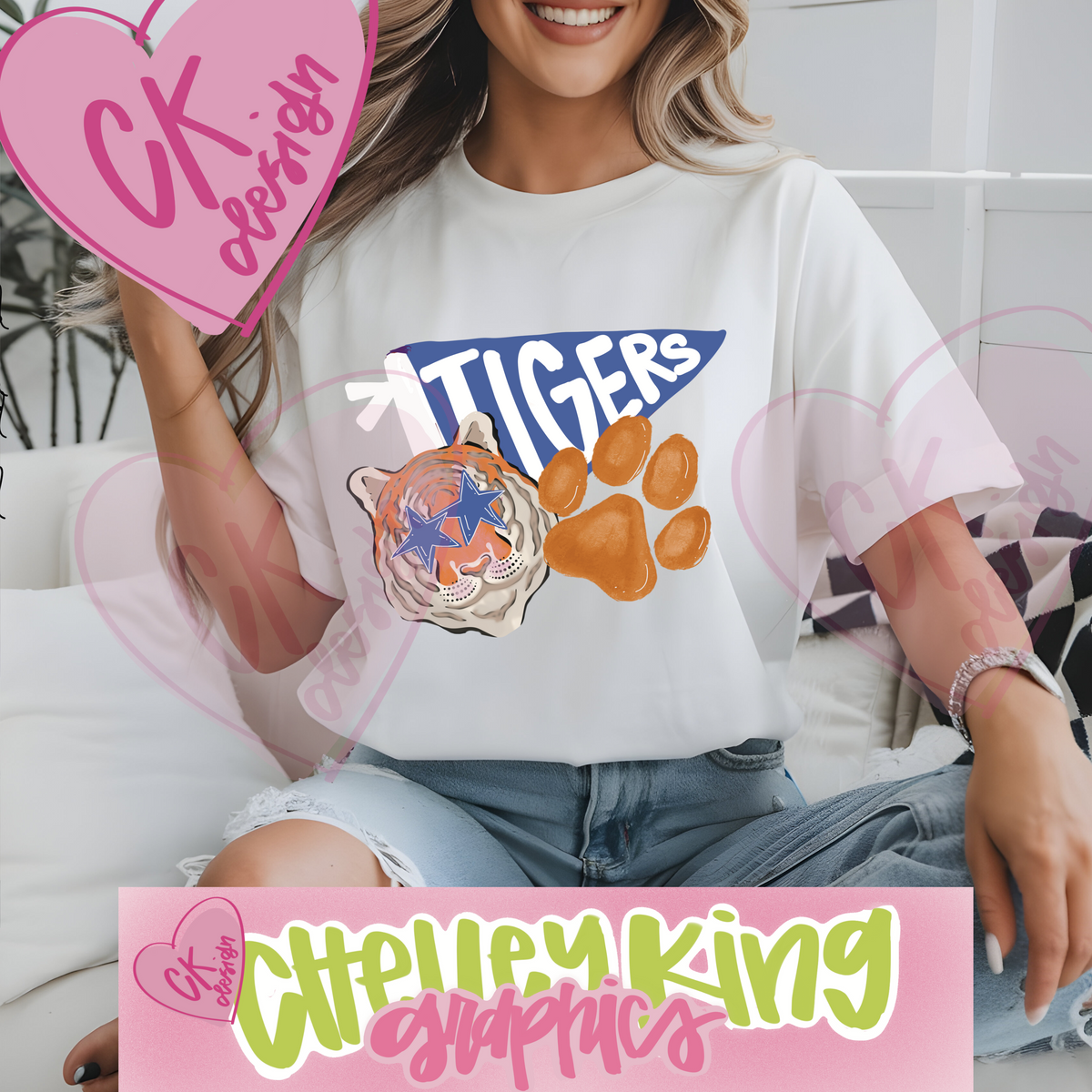 Tigers Mascot orange and blue team spirit hand lettered instant digital download PNG for DTG perfect for all of your print needs!&nbsp; Images are 300 dpi and are made for dtg for all of your shirts, cups, bags, mugs, wall art etc.