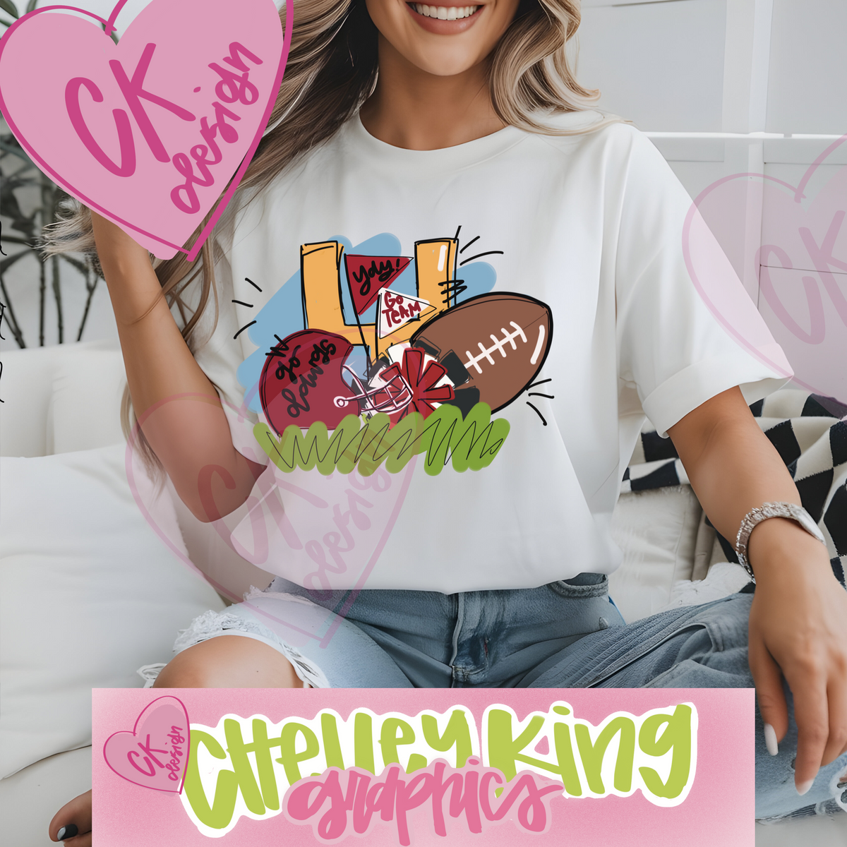 Adorable state, team or any name, hand drawn and lettered, with your choice of hand lettering and colors.&nbsp; In our customized box, please put your state, your city or team, and colors you would like.&nbsp; If possible, please put the hex codes of each color.&nbsp; Choose your size.&nbsp; &nbsp;Need help or bulk?&nbsp; Need just the dtf prints? Please email me at chelley@chelleyking.com

Please state your color tshirt in the comments box with your other specifications.&nbsp; Gildan heavy cotton tshirt