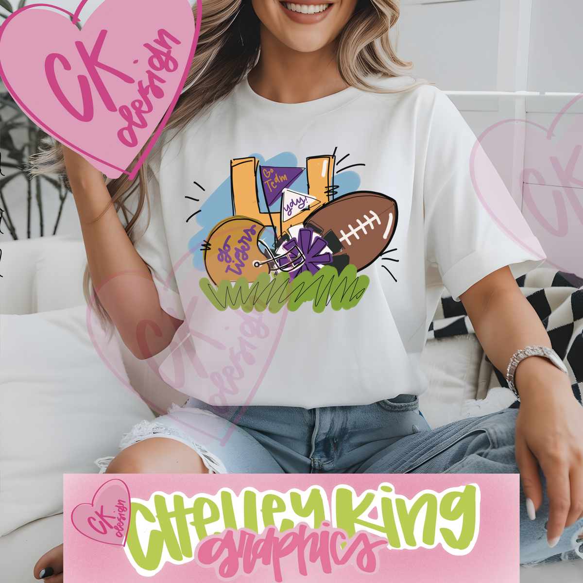 Hand drawn purple and gold football cheer Tigers word art instant digital download PNG for dtg and more!

instant digital download cute bright clipart sublimation design file boutique

PNG's are 300dpi and are sent as finished files and are not for editing.

Would you like this custom to your state or team?&nbsp; Please reach out to me at chelley@chelleyking.com!&nbsp; I would love to do one for you!:)
