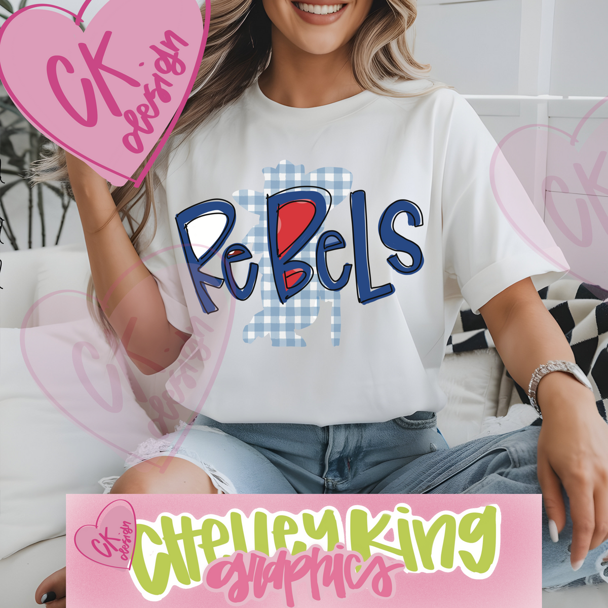 Hand lettered blue and red Rebel gingham word art instant digital download PNG&nbsp;

Would you like this custom to your state or team?&nbsp; Please reach out to me at chelley@chelleyking.com!&nbsp; I would love to do one for you!:)