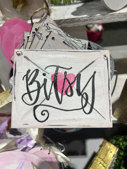 White Heart Envelope Ornament